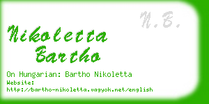 nikoletta bartho business card